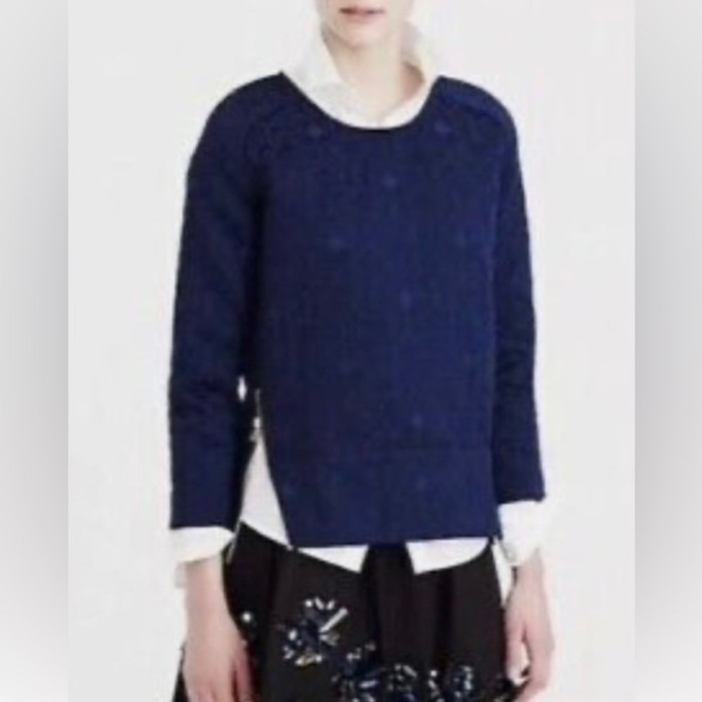 J. Crew Matelasse / Quilted Side Zipper Top.  Sz 0.  EUC!